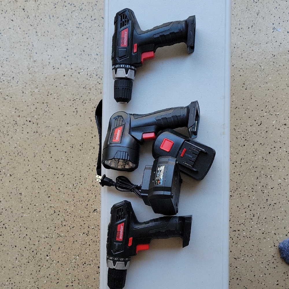 Cordless Drill Set - Black and Red